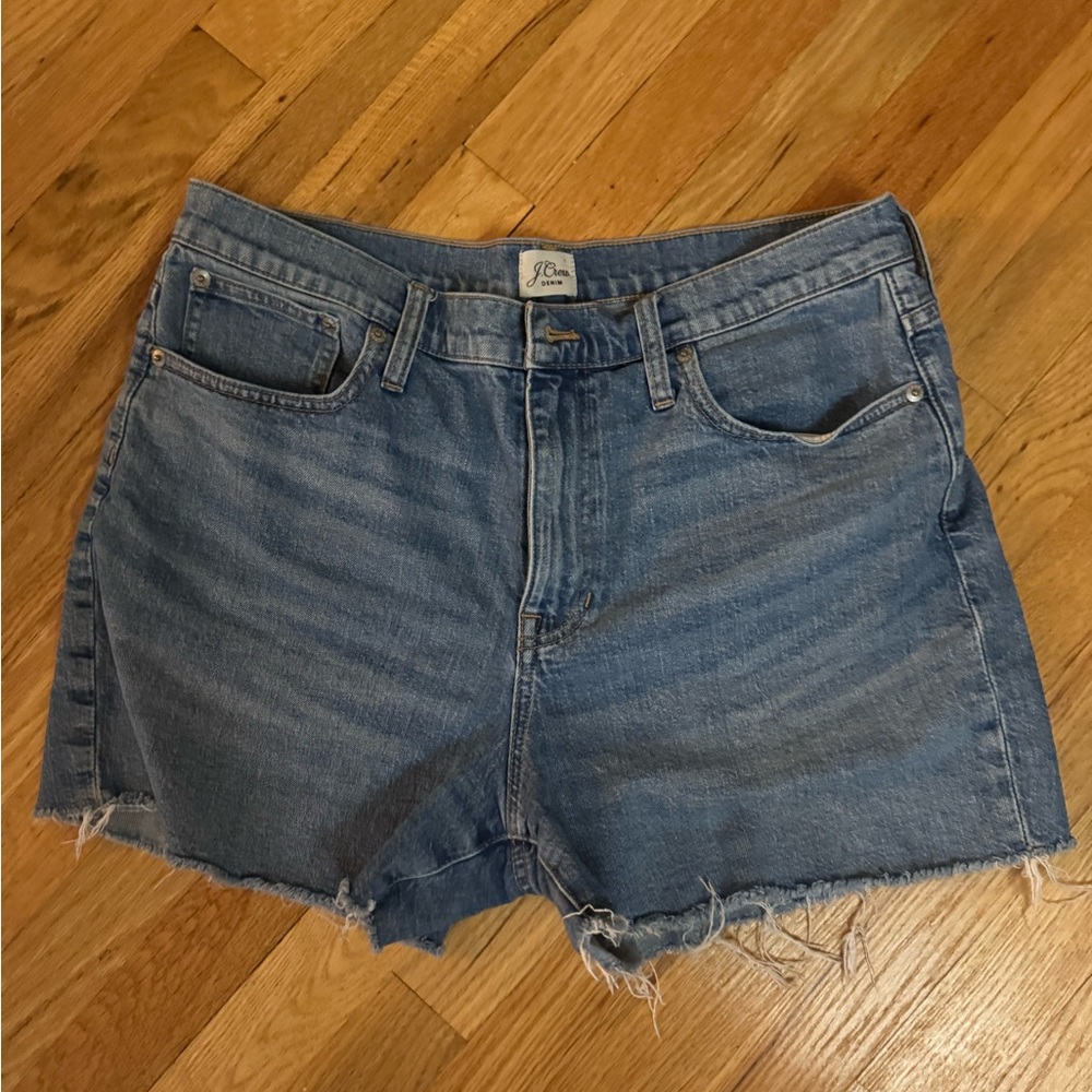 J. Crew Women's Distressed Blue Denim Shorts
